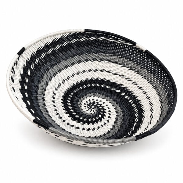 telephone wire round bowl black and white Telephone wire round bowl - black and white