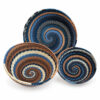 telephone wire round bowl blues, grey, gold Telephone wire round bowl - blues, grey, gold